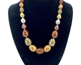 Vintage Sterling and Glass Beaded Necklace
