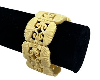 Antique Carved Bone Bracelet
