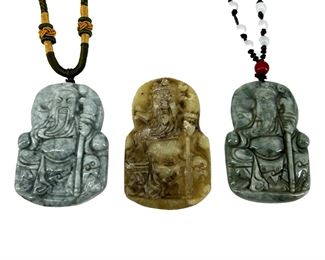 3pc. Jade Necklaces & Pendant
