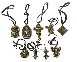 9pc. Brass Pendants
