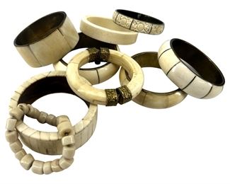 9pc. Bone Cuff Bracelets
