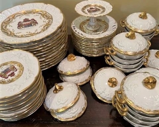 12 plates, 12 salads, 12 dessert, 12 cream soups