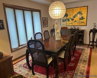 BERNHARDT Oriental Style Dining Room Table Set