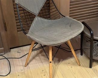 Early CHARLES EAMES Wire Chair(s) with Bikini Cover on Eiffel Tower Base for HERMAN MILLER