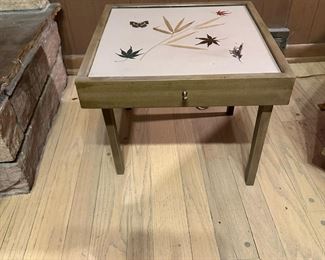 MCM Coffee Table with Stored Folding Serving Tray Tables