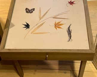 MCM Coffee Table with Stored Folding Serving Tray Tables