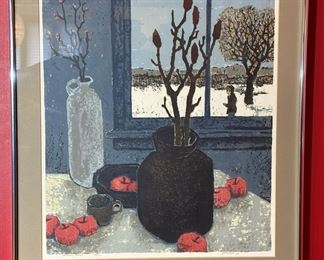 1973 Limited Edition Signed Serigraph "January Apples" by TOM BARTEK (19/72)
