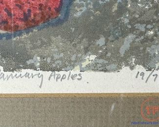 1973 Limited Edition Signed Serigraph "January Apples" by TOM BARTEK (19/72)