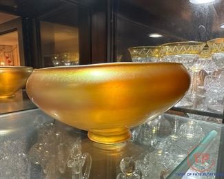 c1915 Signed STEUBEN Art Glass Gold Aurene Shade