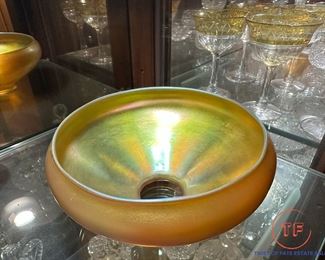 c1915 Signed STEUBEN Art Glass Gold Aurene Shade