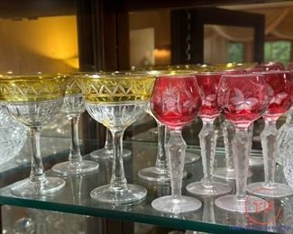 Vintage Czech Cust Glass Goblets