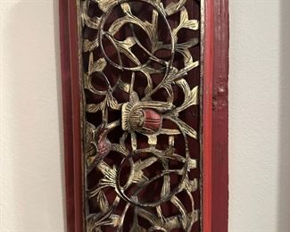 Antique Chinese Hand Carved Wall Relief