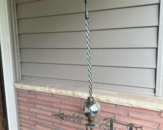 Antique Victorian Lightning Rod Weathervane with Original Mercury Glass Globe