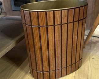 MCM Gruvwood Walnut Wastepaper Basket