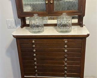 Antique Dental Cabinet with Original Porcelain Inserts