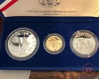 1986 Liberty GOLD and SILVER 3 Coin Set