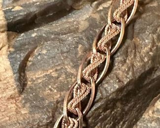 14K Rose GOLD Crocheted Bracelet