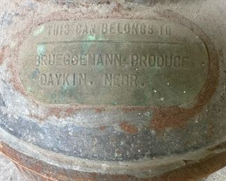 Sugar Creek Dairy Antique Milk Can - DAYKIN NEBRASKA