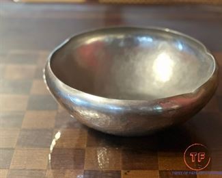 CARTIER Porter Blanchard Signed Handmade Hammered Pewter Bowl