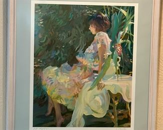 Artist John Asaro "Bernadette and Ginger" Limited Edition Serigraph (Printer's Proof) 46" T X 42" Signed and Numbered in Pencil by Artist PP 40/55