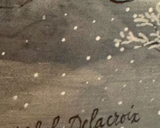 "La Chasse d' Hiver" by Michel Delacroix Framed Print.