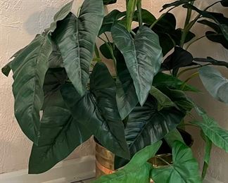 Faux Plant in Brass Planter