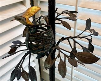 Awesome Brass Floor Lamp with Glass Table by Stiffel