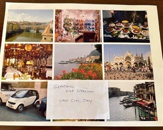 Original Art of Grand Hotel on Lake Como in Italy, Photo in the Middle is the Grand Hotel.