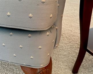 Set of 2 Pennsylvania House Wing Back Chairs with Round 1-Tier Side Table.