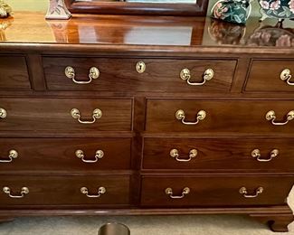 Stickley 9 Drawer Mahogany Dresser with Mirror (More Details to follow) 59" L x 20" D x 35" H  Mirror 42" H x 25.5 " W