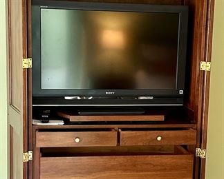 Beautiful and Compact Stickley Armoire/Media Cabinet. 43" W x 20.5" D x 77" H.  38" x 42" Opening for TV for a 37" TV. Sony KDL-37L4000 TV