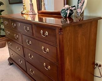 Stickley 9 Drawer Mahogany Dresser with Mirror (More Details to follow) 59" L x 20" D x 35" H  Mirror 42" H x 25.5 " W