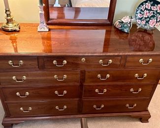 Stickley 9 Drawer Mahogany Dresser with Mirror (More Details to follow) 59" L x 20" D x 35" H  Mirror 42" H x 25.5 " W