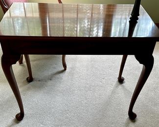 Stickley Writing Desk with 2 Drawers and Queen Anne Legs 39" W x 20" D x 30" H. Perfect size for a Laptop or Printer.   