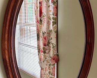 Stickley Cherry Valley Mahogany Oval Mirror.34" H by 27" W.  Flawless and Heavy.