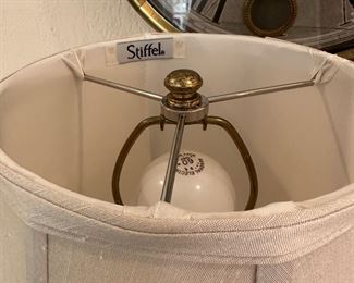 Awesome Brass Floor Lamp with Glass Table by Stiffel