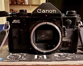 Canon A-1 Body in Black and Instruction Manual
