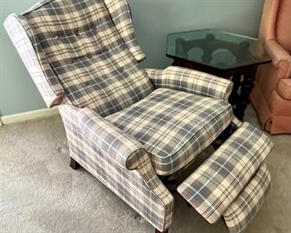 Plaid Recliner, may be Ethan Allen