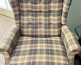 Plaid Recliner, may be Ethan Allen