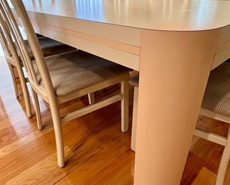 Retro Post Modern Laminate Dining Table and 6 Chairs.  This style is coming back in vogue...