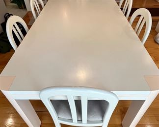 Retro Post Modern Laminate Dining Table and 6 Chairs.  This style is coming back in vogue...