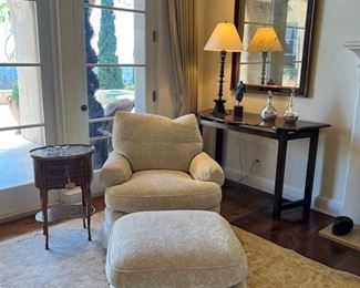 Baker Club Chair with Ottoman