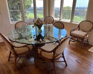 McGuire Dining Table with Six Chairs