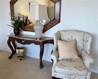 Marble Top Console ~Octagonal Mirror