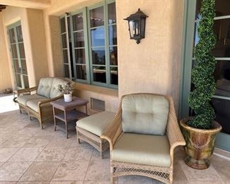 Wicker Chair and Ottoman ~ Wicker Loveseat