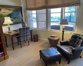 Vintage Leather Chair and Ottoman