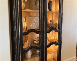 Custom Hutch, Black with Gilt, Lighted