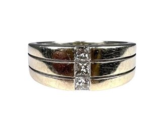 14kt White Gold Princess Diamond Band