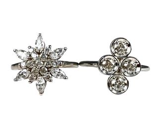 Sterling Silver Moissanite and CZ Rings