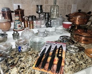 Kitchen basics - plus copper serving pieces